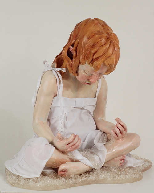 crying diamonds, 2012, fiberglass, fabric, plastic beads, 40x40x40cm